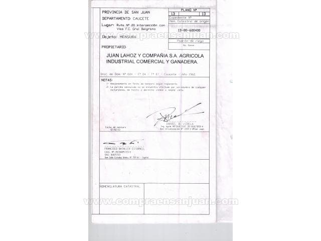 Terreno Lote 204 Hectareas Ruta 20, Caucete