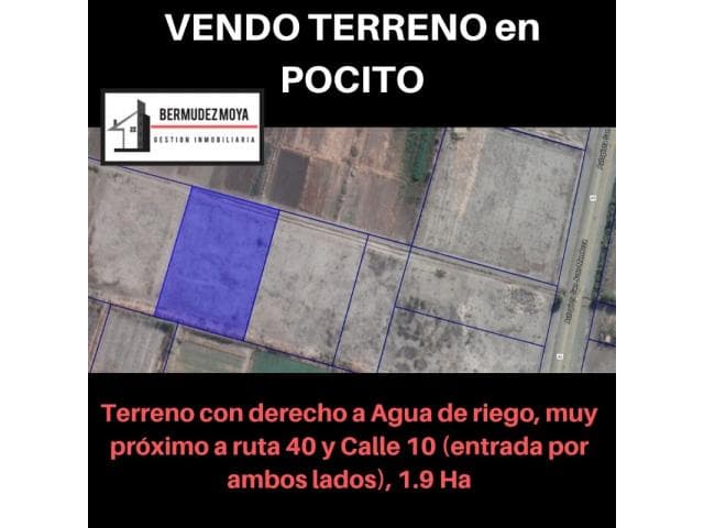 Terreno En Pocito 1,9 Ha Calle 10 Y Rn 40