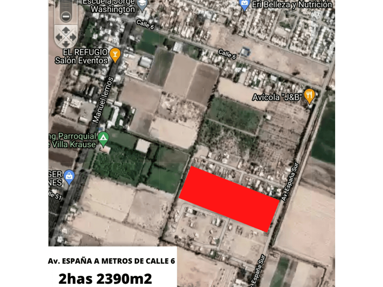Terreno Baldio De 2has 2390m2.