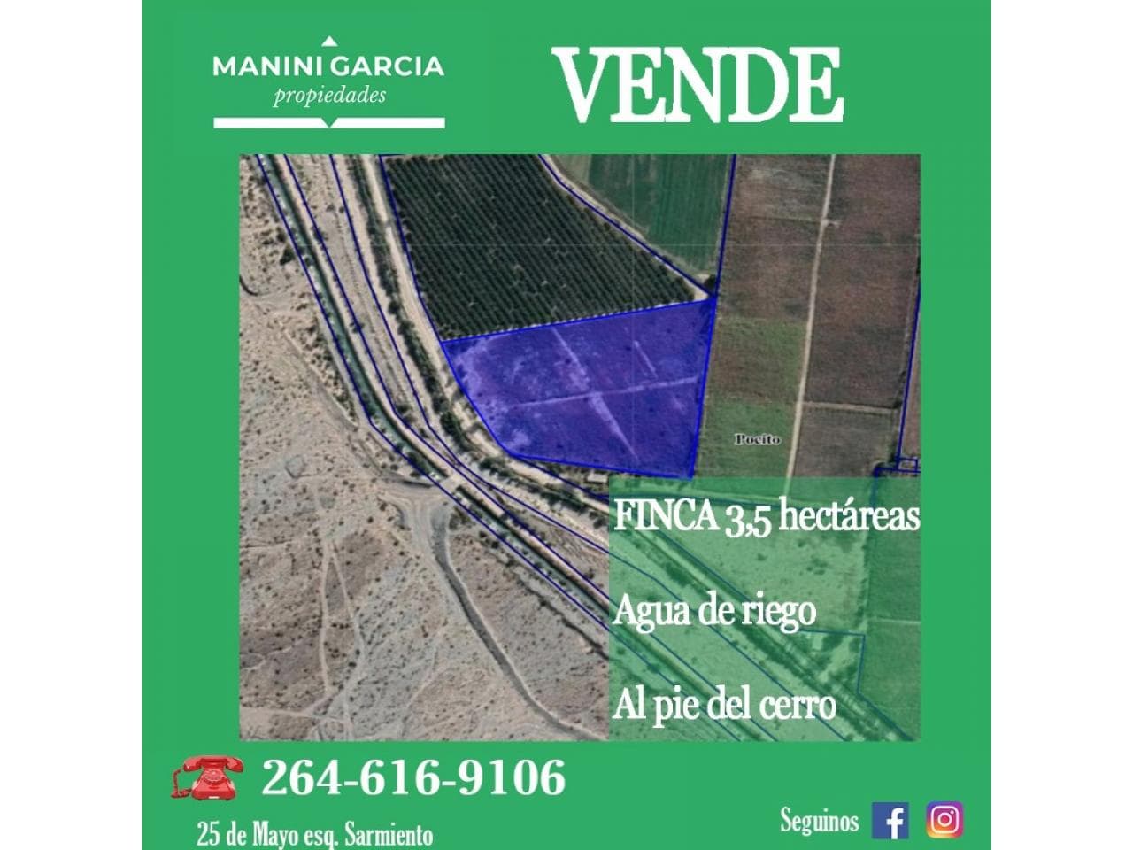 Finca Pocito 3,5 Has - Costa Canal Entre Calles 13 Y 14- Financiacion