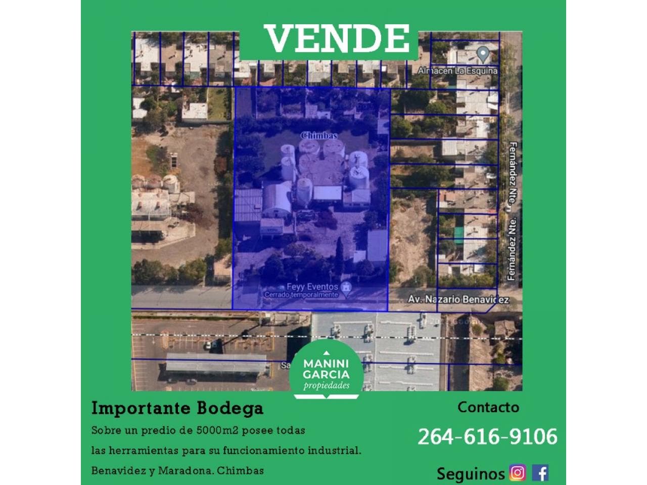 Importante Bodega, Chimbas. Nueva Tasacion