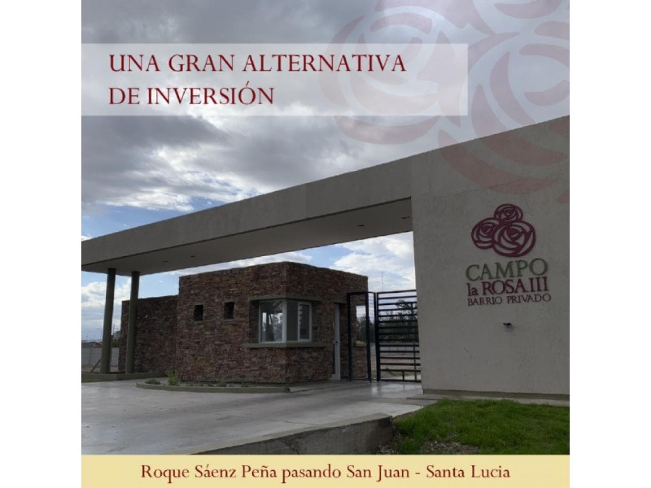 Campo La Rosa 3, En Roque Saenz Peña Pasando Calle San Juan Lote De 450 M2. Santa Lucia