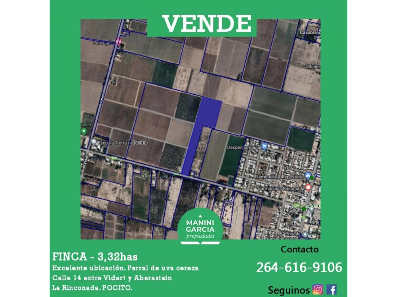 Venta. Finca - Pocito - Calle 14 Entre Aberastain Y Vidart - Financiacion