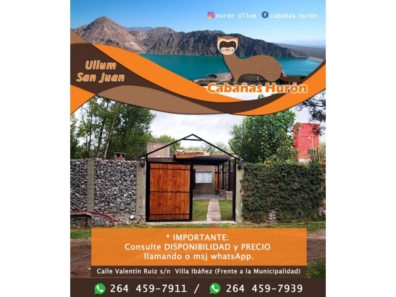 Alquiler Cabañas Huron Ullum San Juan