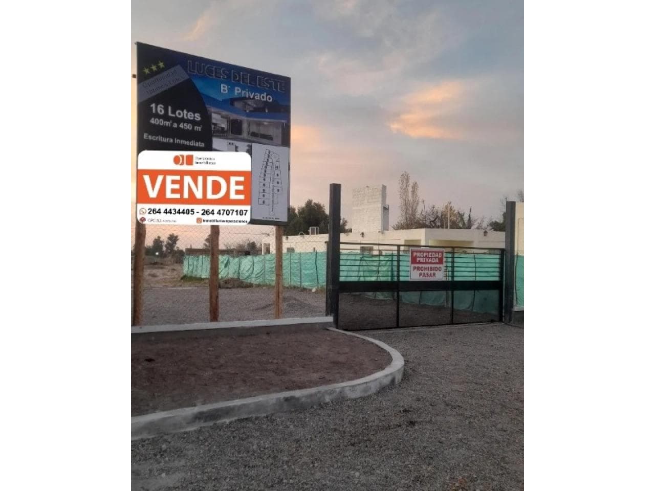 Venta. Ultimos 6 Lotes En Barrio Privado Luces Del Este, Av. Libertador Pasando San Juan, Escritura Inmediata, Financia