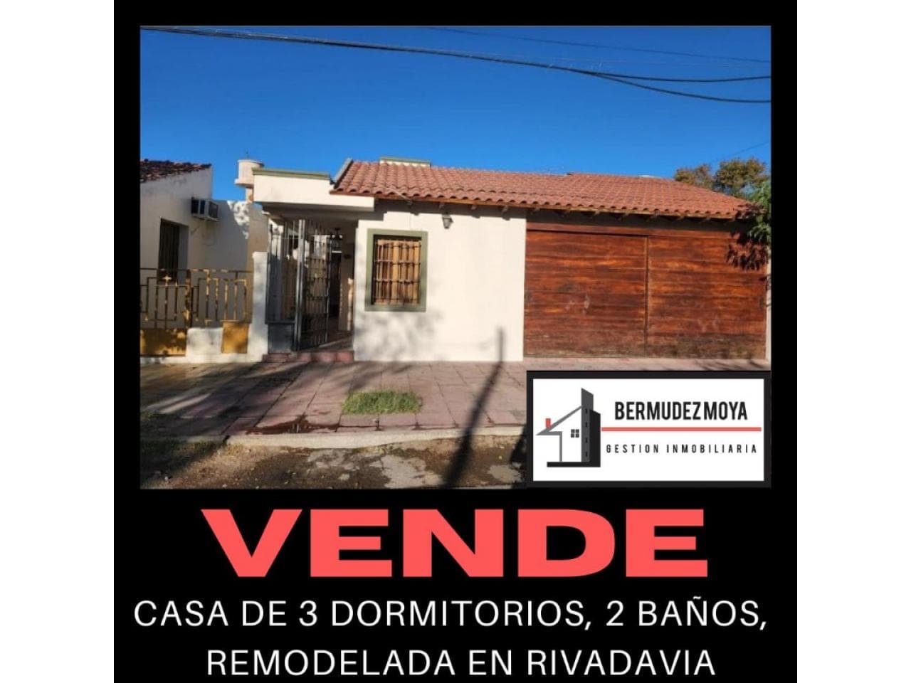 Venta. Casa En Rivadavia De 3 Dormitorios, 2 Baños, Con Ampliación