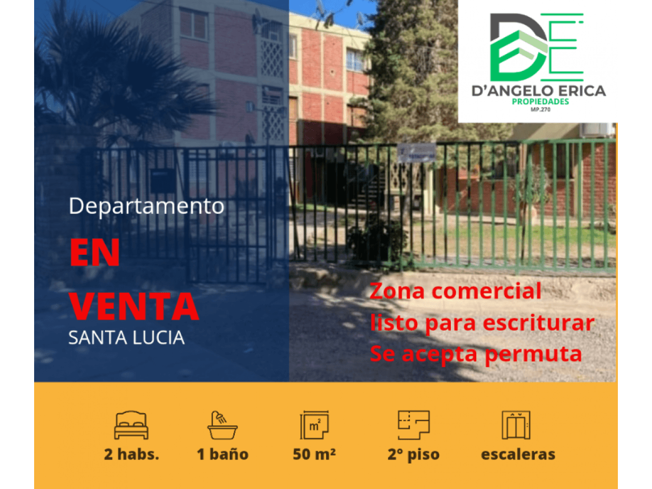 Venta. Departamento En Santa Lucia. Zona Comercial