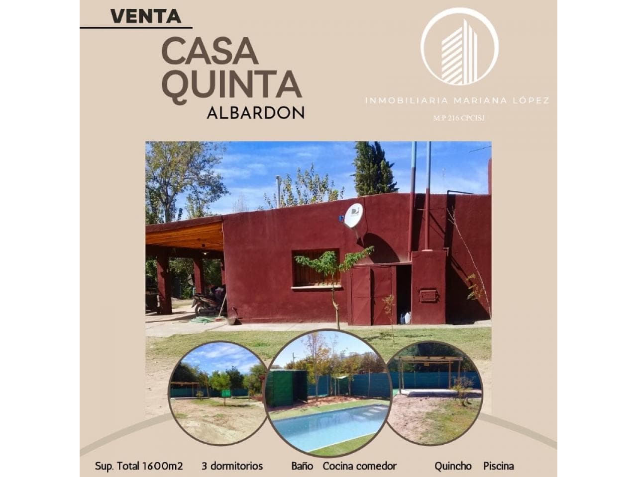 Venta. Casa Quinta En Albardón
