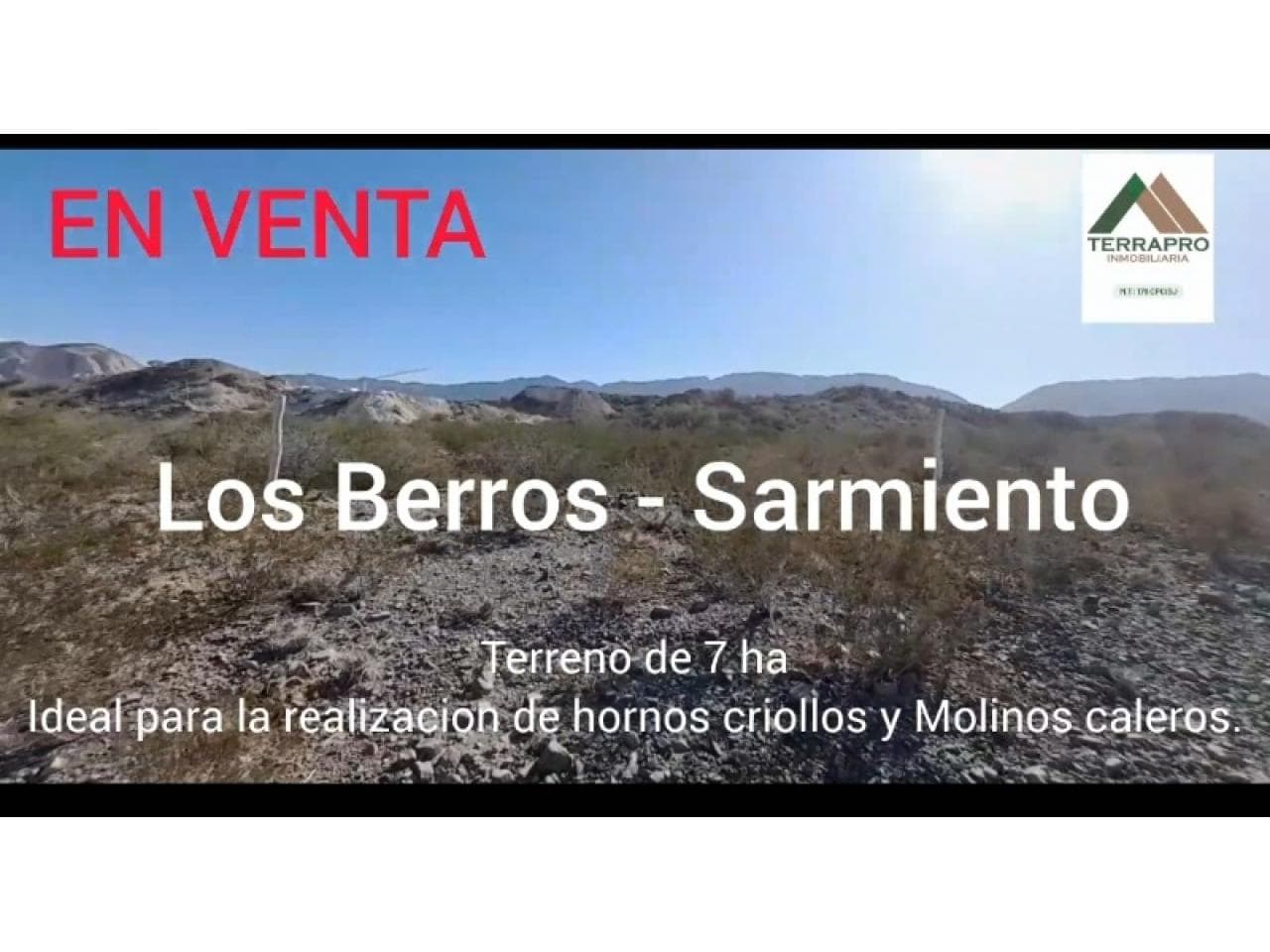 Gran Terreno De 7 Ha. Ideal Para Emprendimietos Caleros. Sarmiento