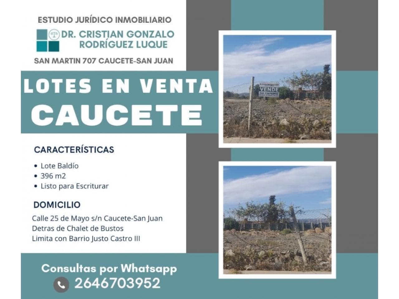 Vendo Lotes En Caucete
