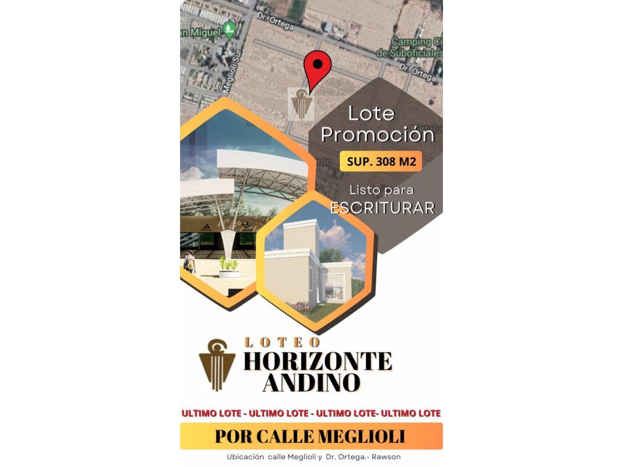 Gran Oportunidad - Lote 308 M2  - Frente A Calle Meglioli. Rawson