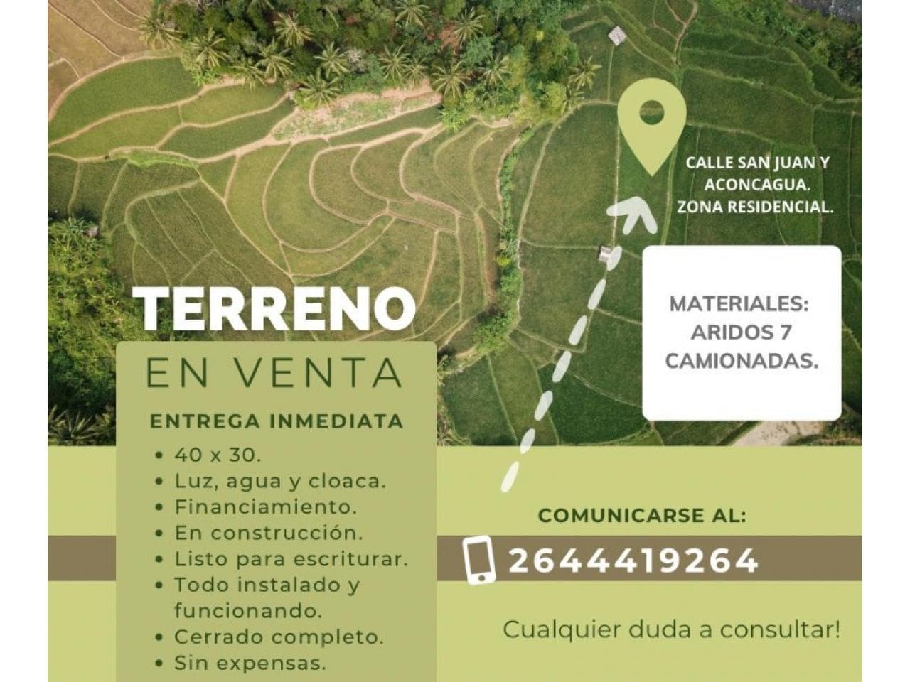 Venta. Lote Santa Lucia Recibo Vehiculo