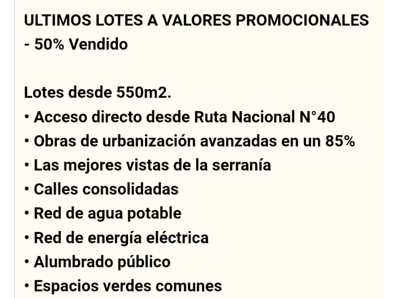 Venta. Lote 550 Mts Sobre Ruta 40. Albardon. (financiamiento)