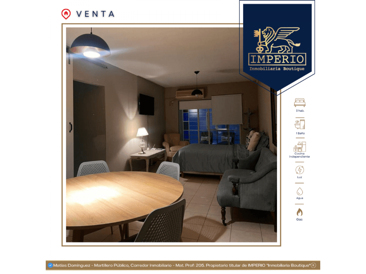 Imperio Inmobiliaria Boutique Vende Departamento Totalmente Equipado