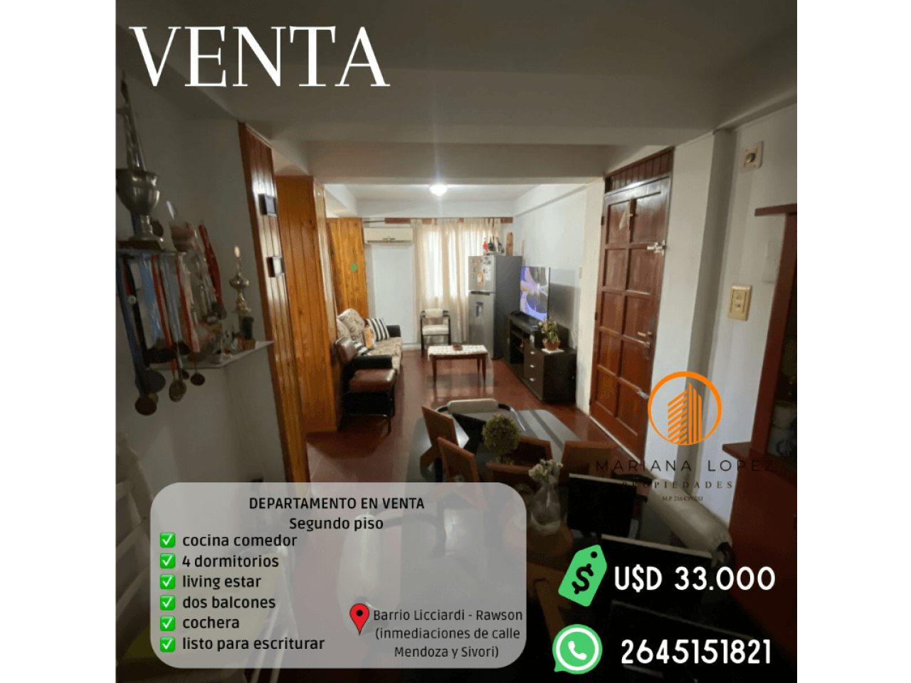 Departamento En Venta Barrio Licciardi Rawson