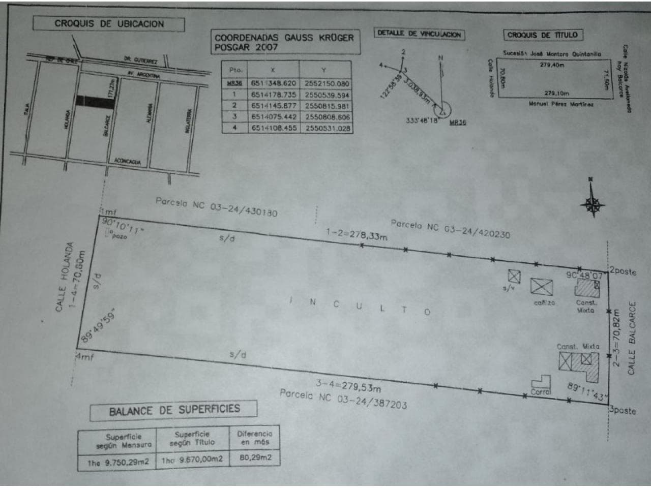 Venta. Ideal Para Loteo, Excelente Terreno Calle Balcarce S. Lucía