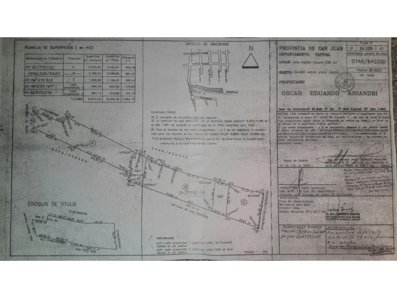 Venta. Lote De 1.250m2. Calle Victor Nuche Y Santa Maria De Oro. Ubicado En Las Cercanías De La Ex Bodega Cinzano