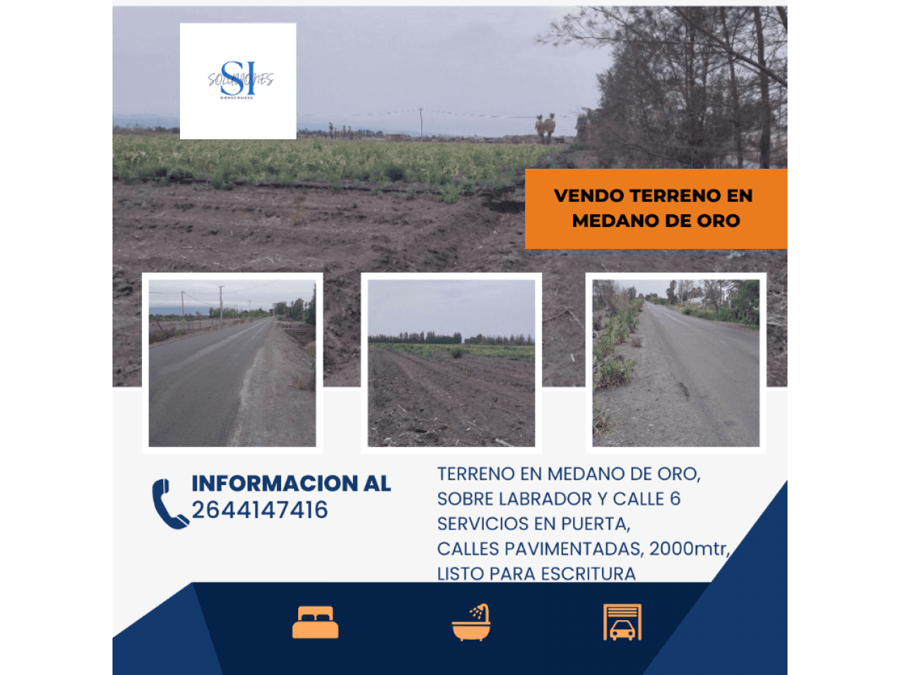 Vendo Lotes En Medano De Oro 2000mtr Sobre Calle Pavimentada