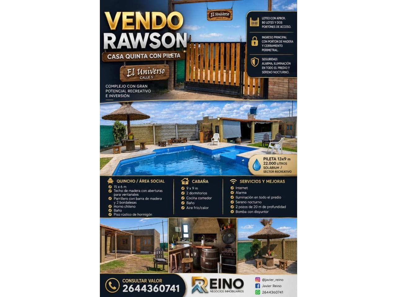 🌿 Vendo Casa Quinta Con Pileta  Rawson-