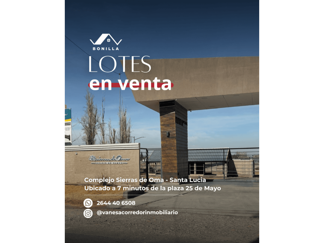 Venta. Lotes. Santa Lucia