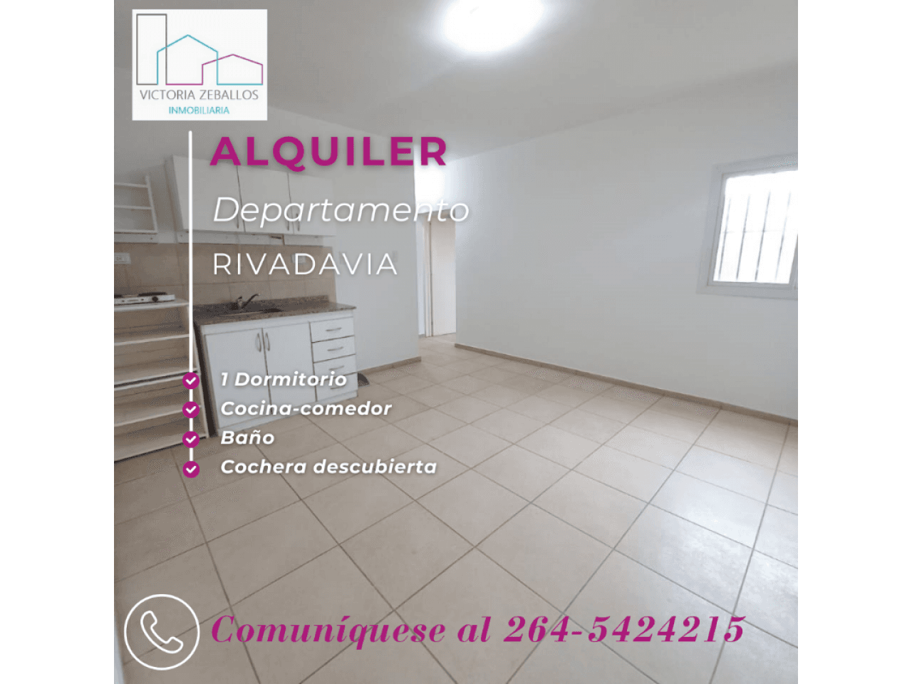 Alquilo - Departamento De 1 Dorm. Rivadavia