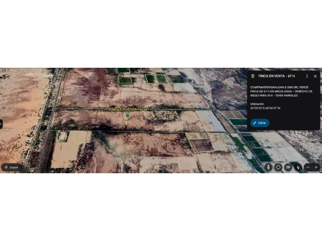 Oferta Bajamos A U$s 60.000 - Venta De Finca En Media Agua - Sarmiento