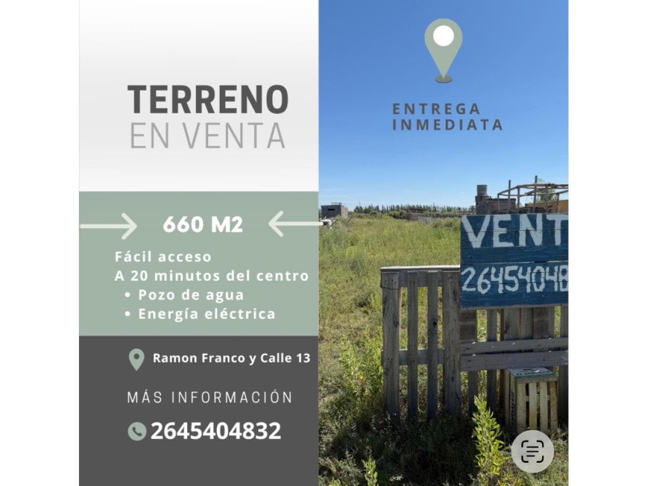Oportunidad Terreno En Medano De Oro 660 M2 Ramón Franco Y Calle 13