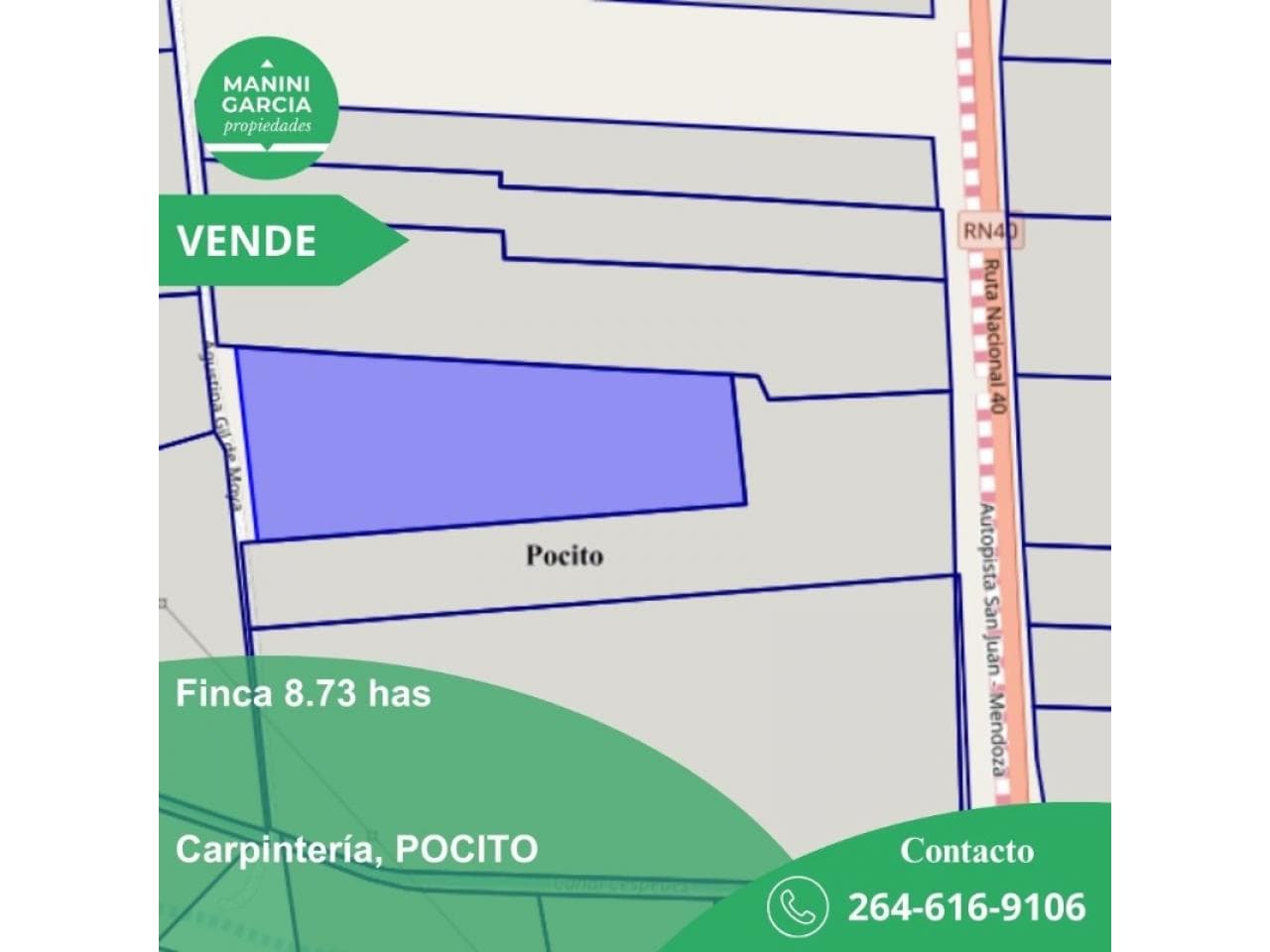 Venta. Finca - 8.73 Hectáreas - Carpintería - Pocito