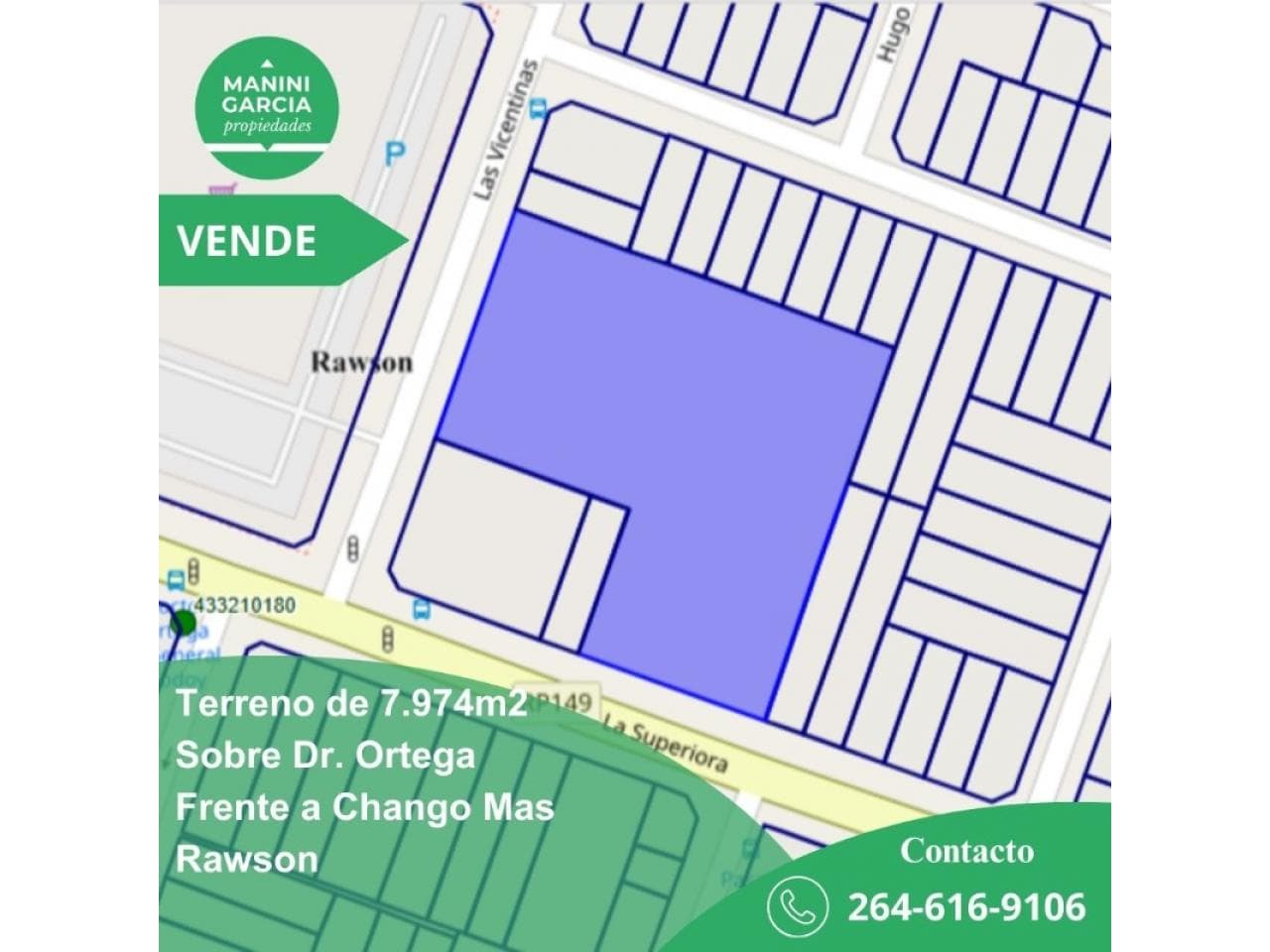 Venta. Importante Terreno De Casi 8.000 Mts2 - Sobre Dr. Ortega - Salida A Dos Calles - Rawson