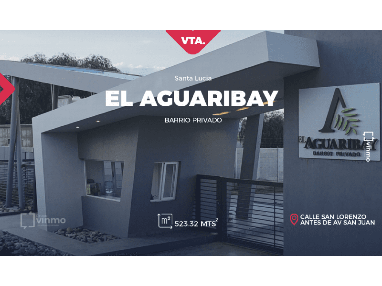Venta. Barrio Privado " El Aguaribay " Santa Lucia"