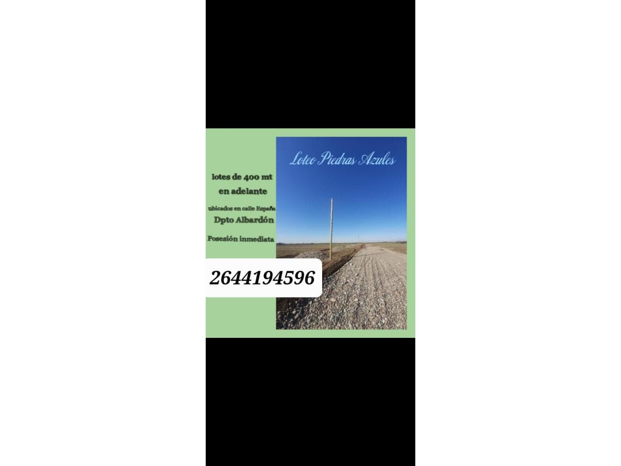 Venta. Lotes 100% Financiado En Albardon