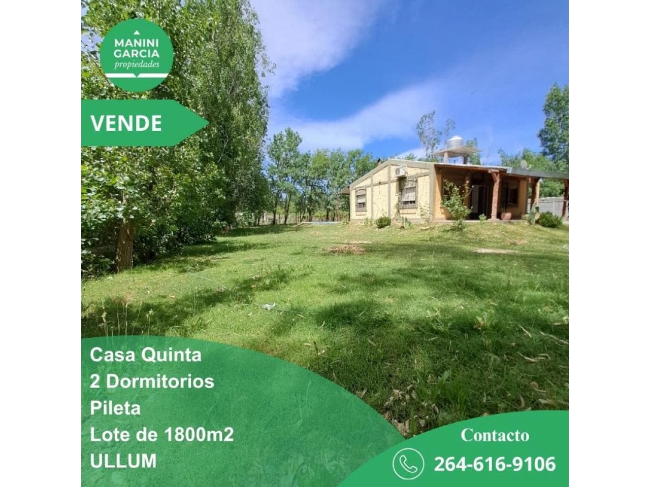 Casa Quinta En Ullum - 1800m2 Con Pileta - Lista Para Escriturar