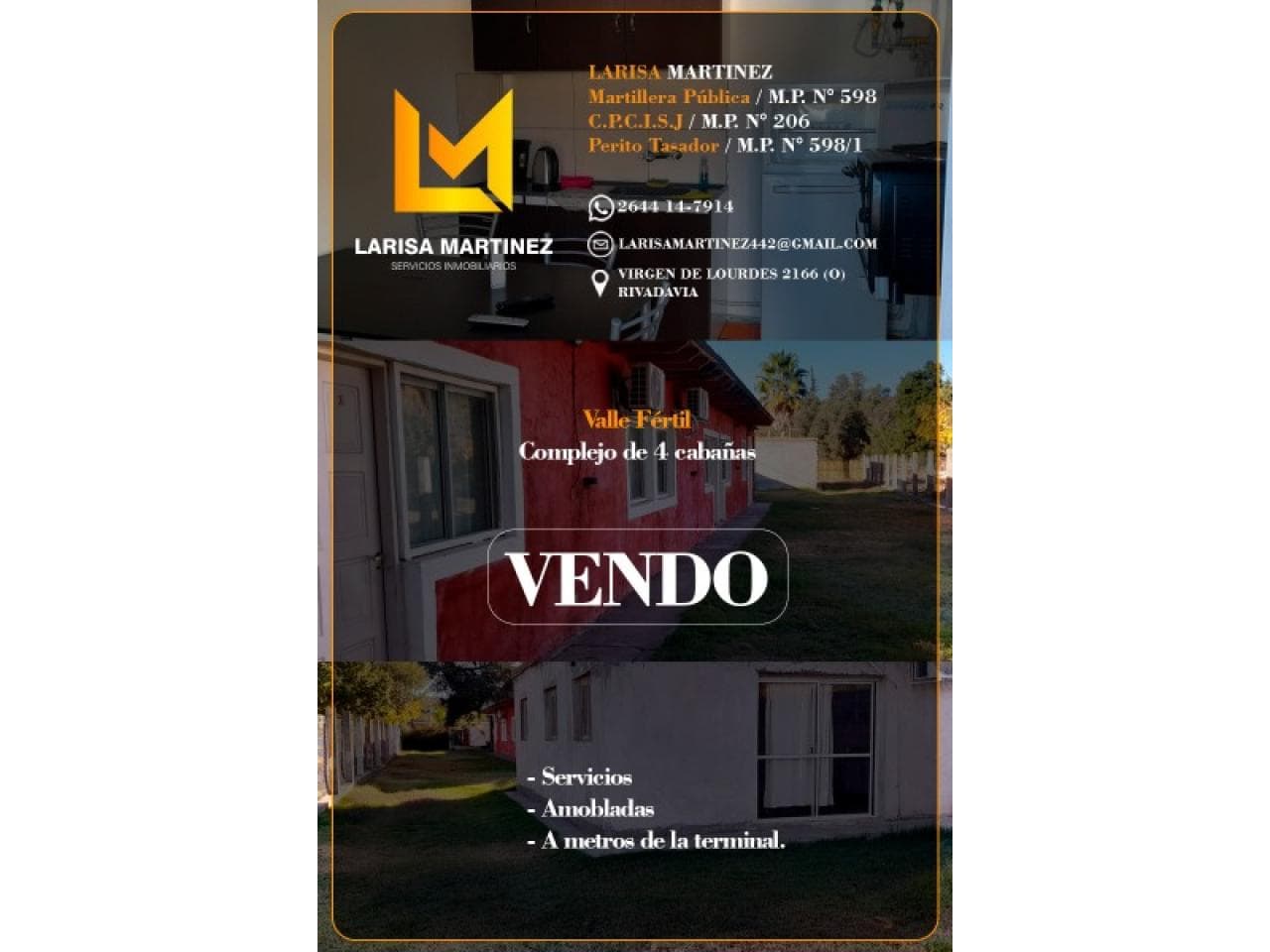 Venta De Complejo De Departamentos En Valle Fértil. Totalmente Amoblados.-