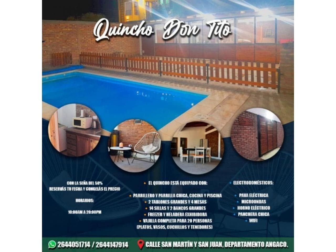 Alquiler De Quincho - En Angaco.-