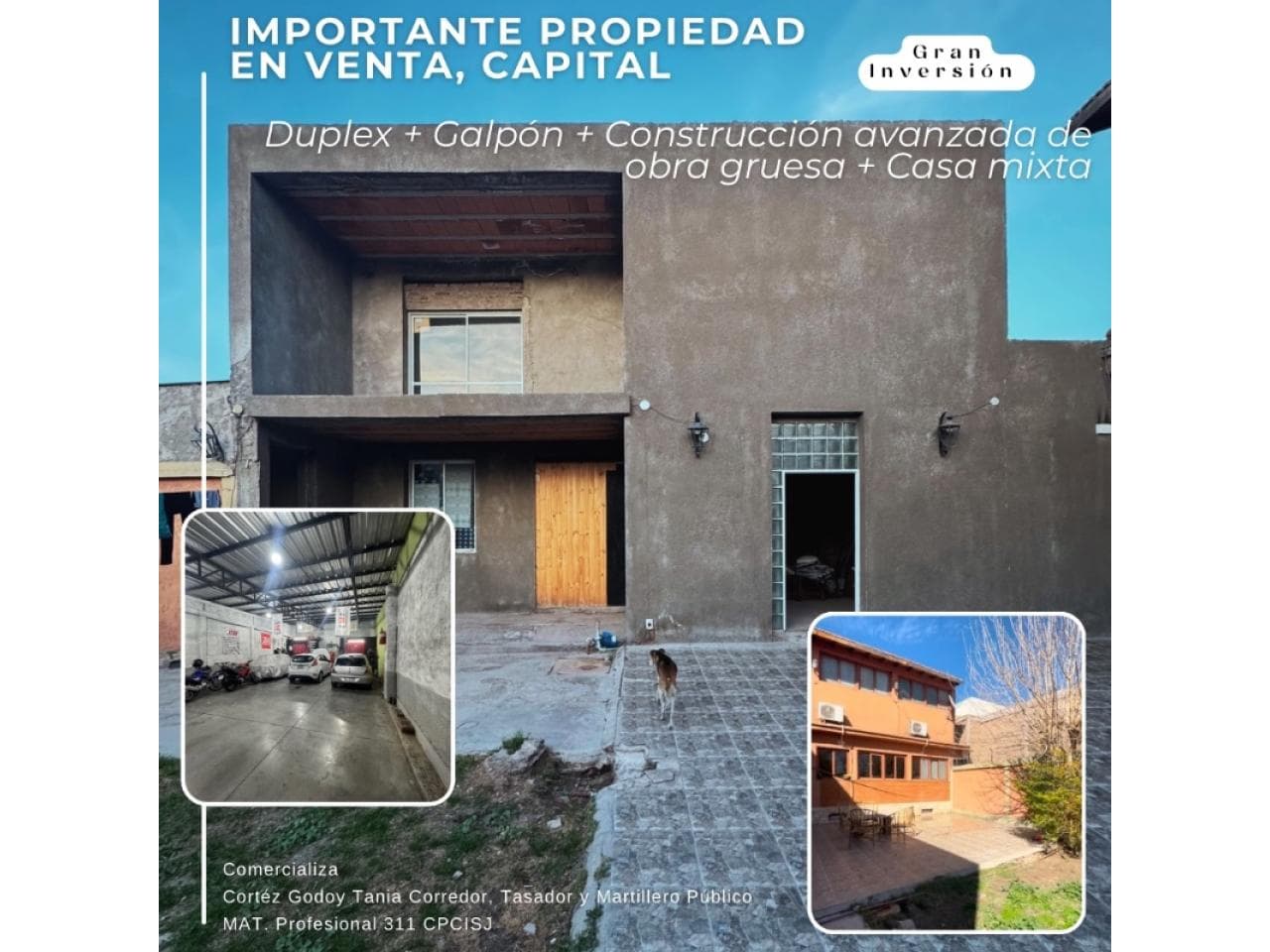 Venta De Dúplex + Galpón + Obra Gruesa De Casa + Casa Mixta. Excelente Inversión
