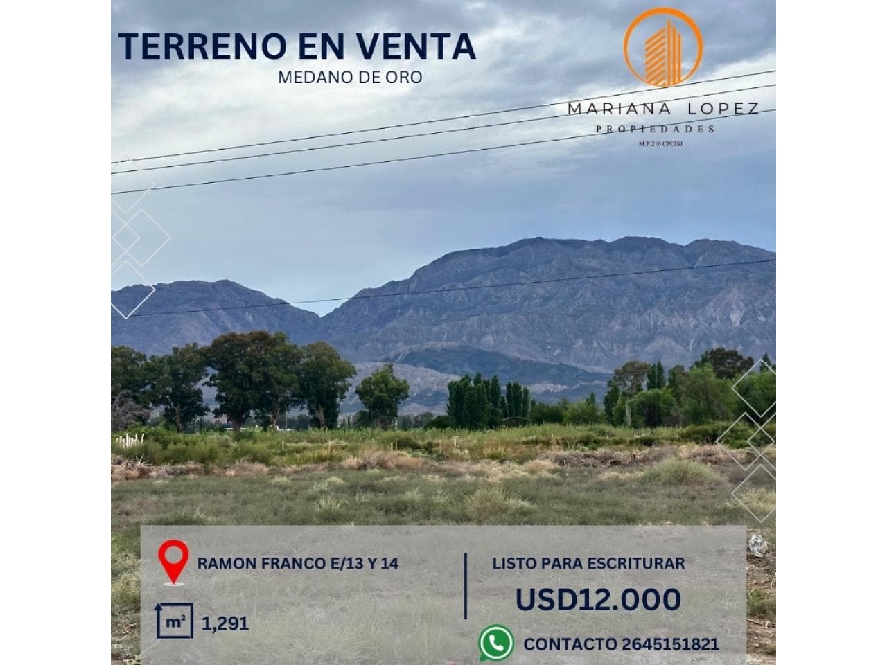 Venta. Terreno En Médano De Oro. Rawson