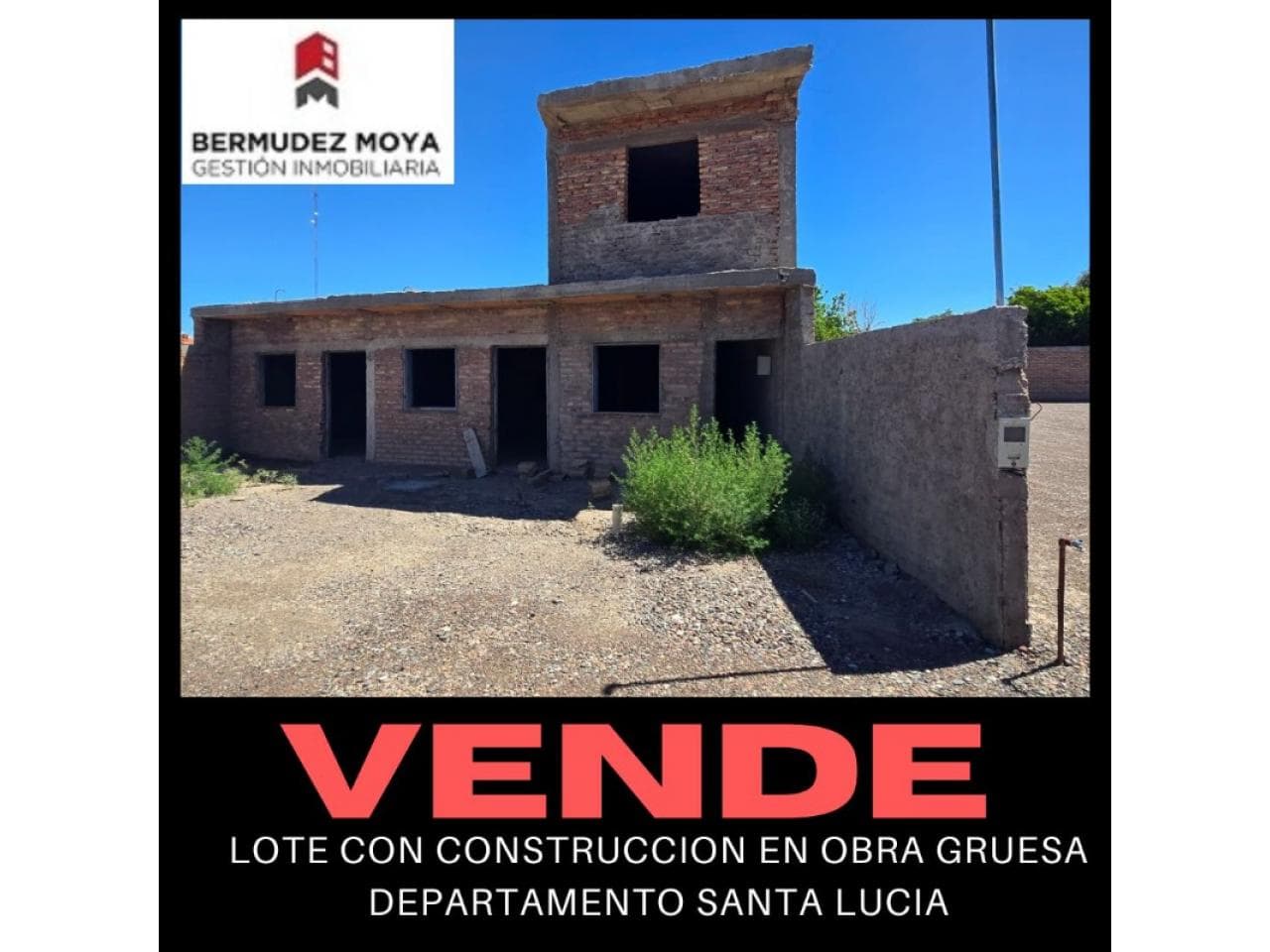 Venta. Terreno Con Construccion En Obra Gruesa. Santa Lucia