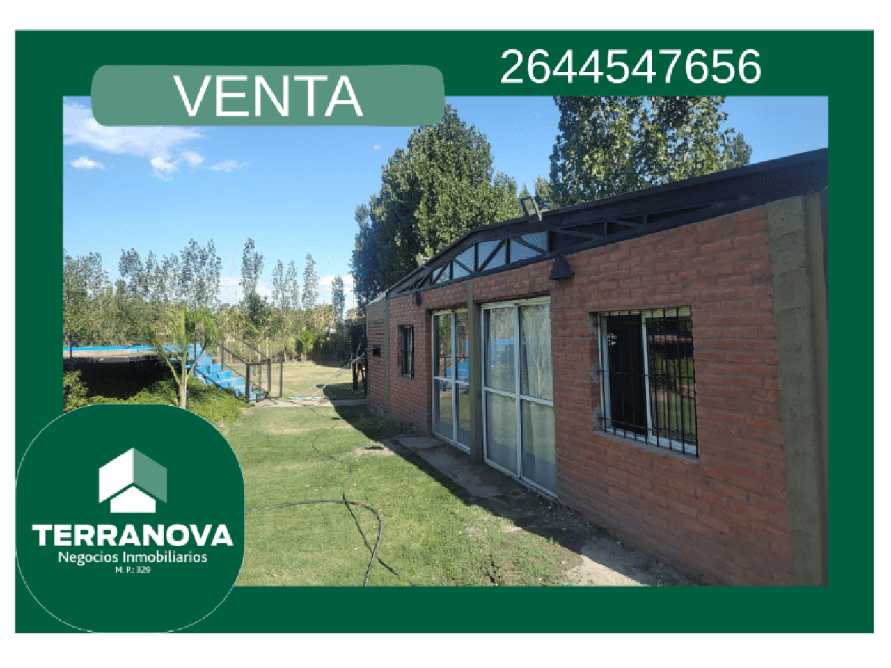 Venta. Quincho Con Pileta 2000 M2. Rawson