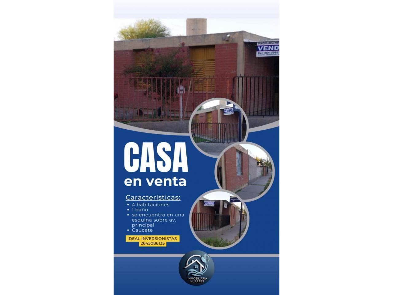 Venta. Casa Caucete 4 Dormitorios Permuta Por Casa Rivadavia