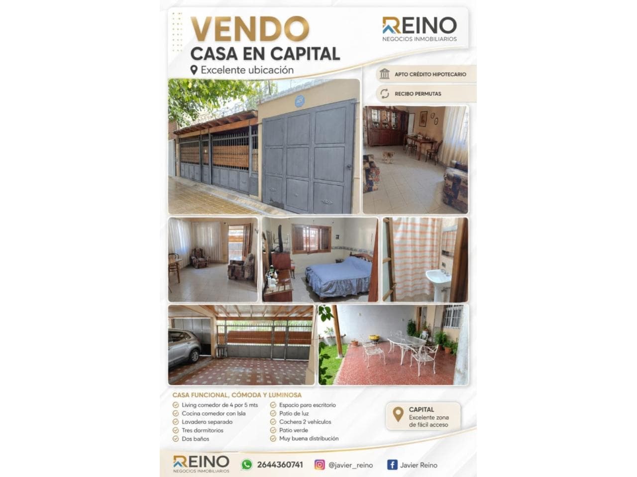 Vendo Casa.- Capital. Apta A Credito Hipotecario.