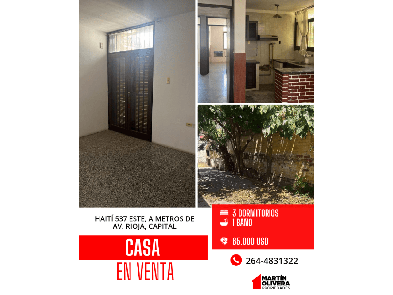 Venta De Casa, 3 Domritorios. En Capital