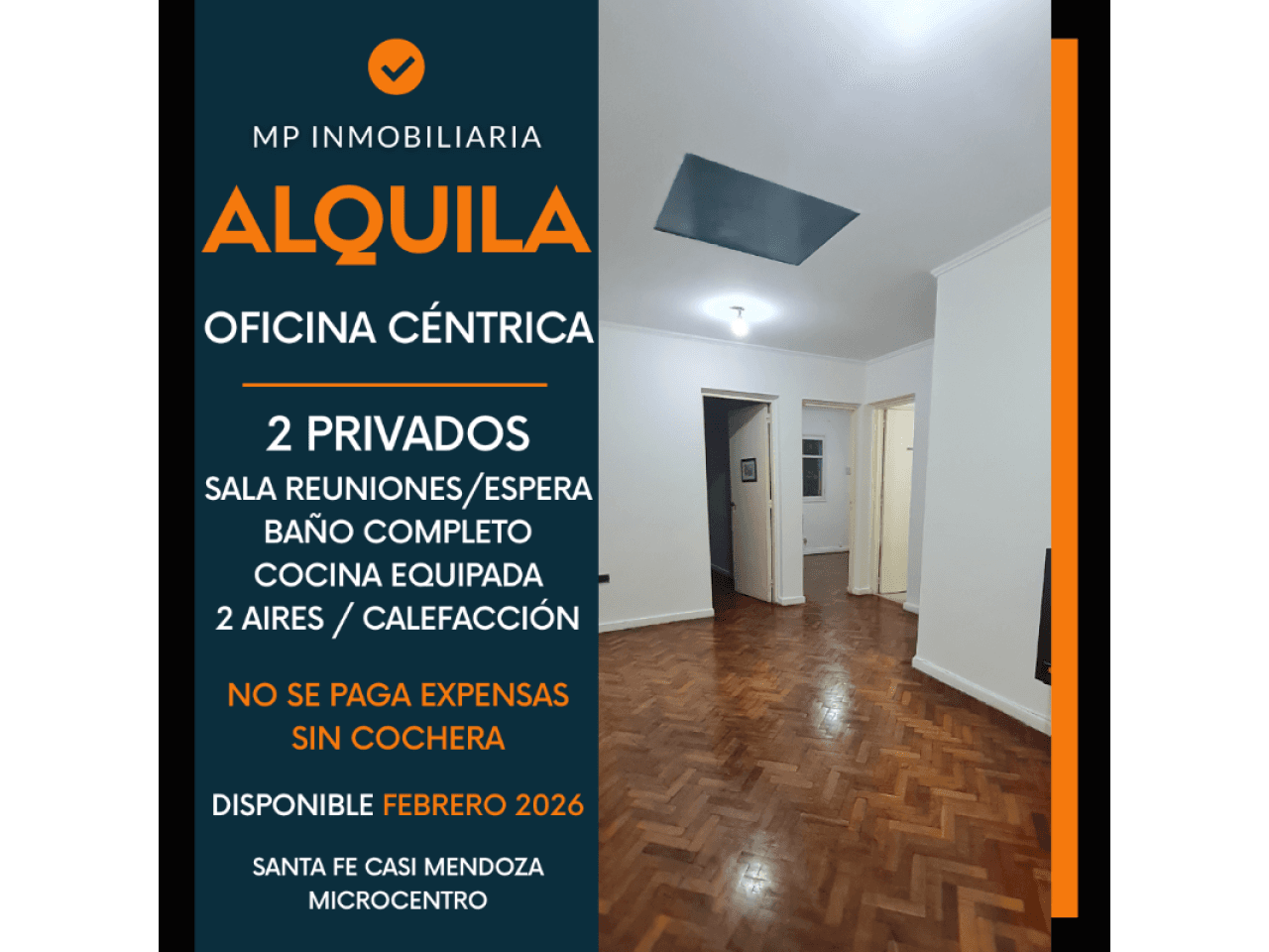 Abril 2026 Alquiler "oficina Céntrica": 2 Privados, Sala Recepción, Cocina Y Baño Instalados. No Uso Vivienda