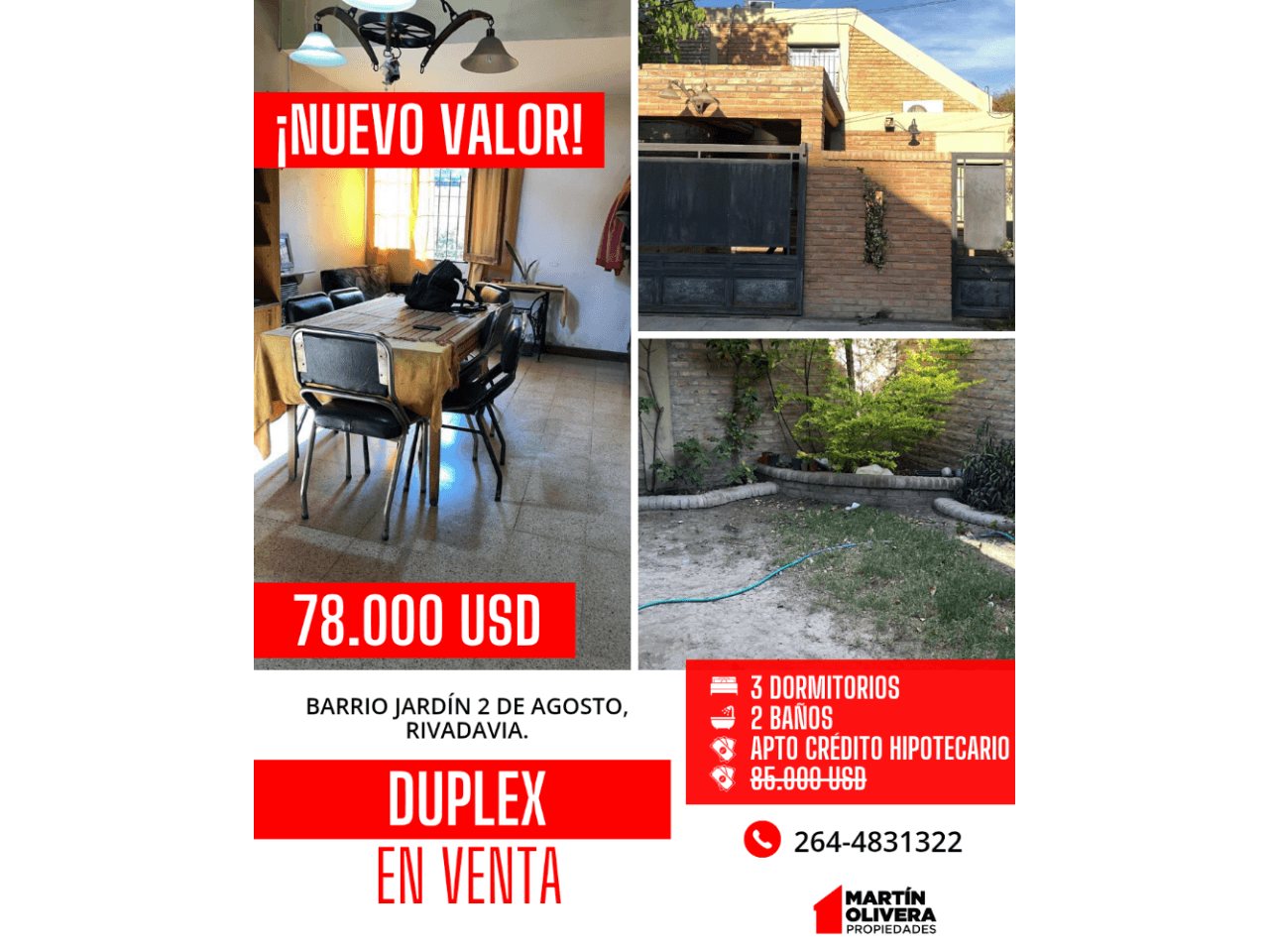 Venta De Duplex, 3 Dormitorios, Rivadavia