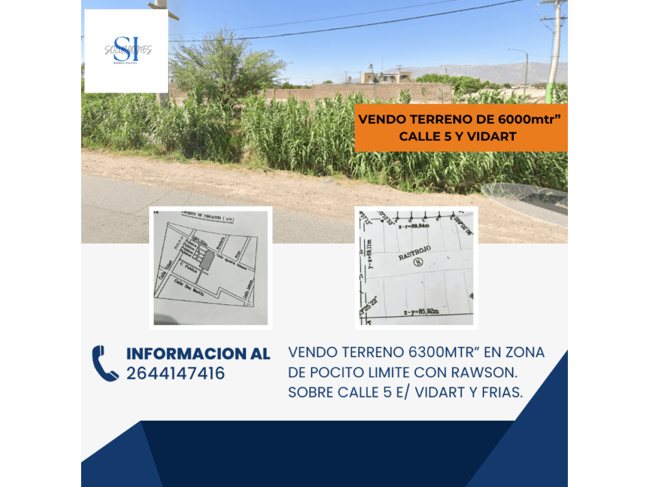 Venta Terreno De 6000mtr  Calle 5 Y Vidart. Rawson