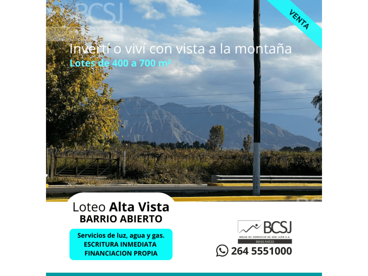 🔵 Venta. - Loteo Alta Vista - Av. Libertador A Metros De R. Calivar - Ref 3254🔵