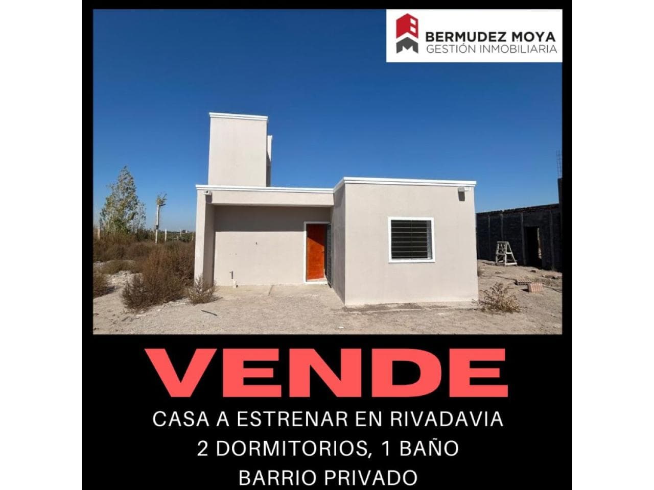 Venta. 3 Casas A Estrenar En Rivadavia Barrio Privado Zonda 2, 2 Dormitorios, 1 Baño, Terreno 450 M2