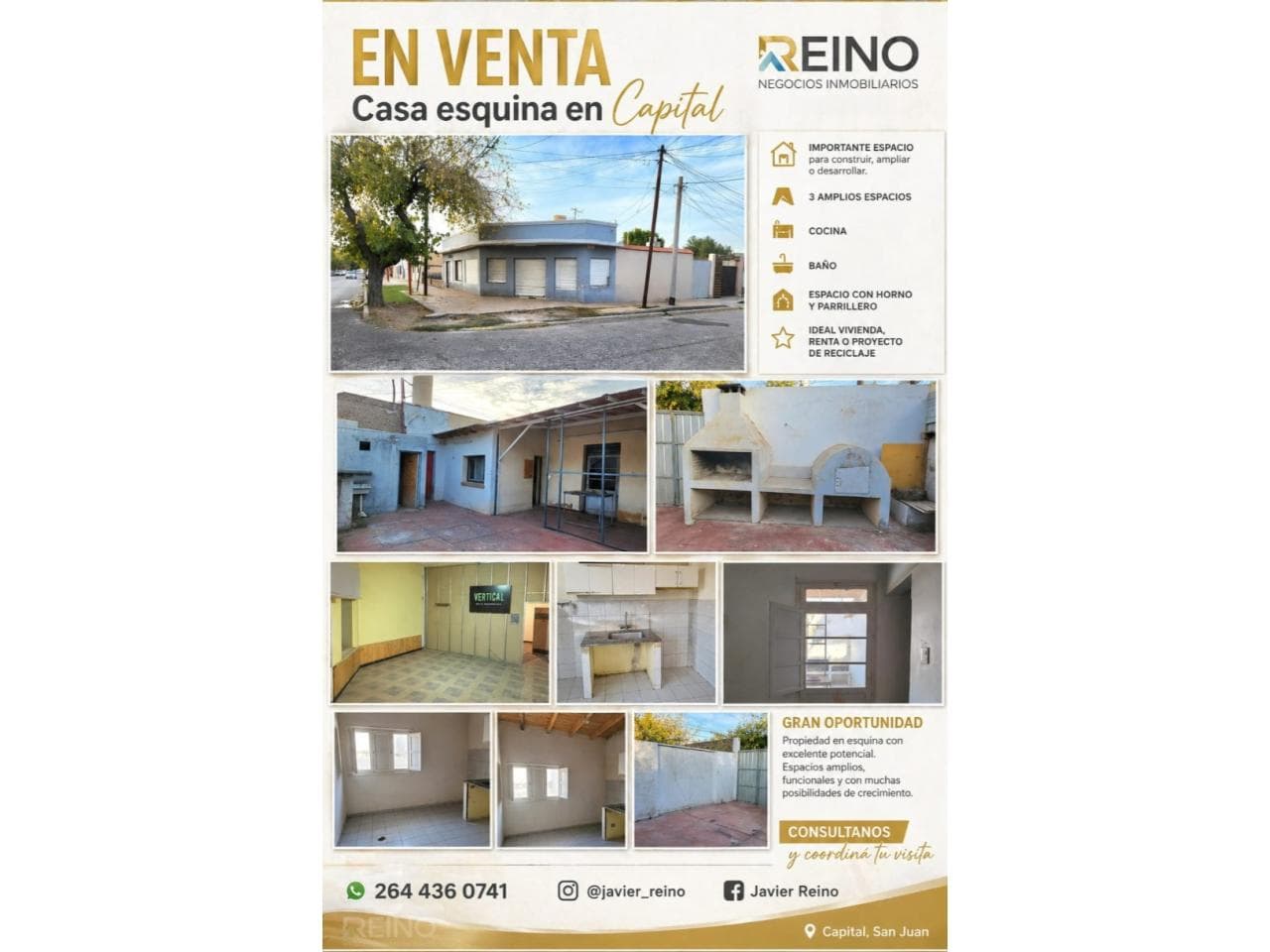 Vendo Casa Esquina En Capital Para Reciclar.