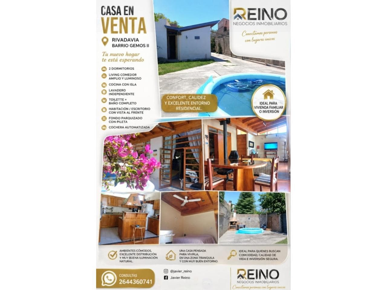 Vendo Casa Barrio Gemo 2 Rivadavia.-