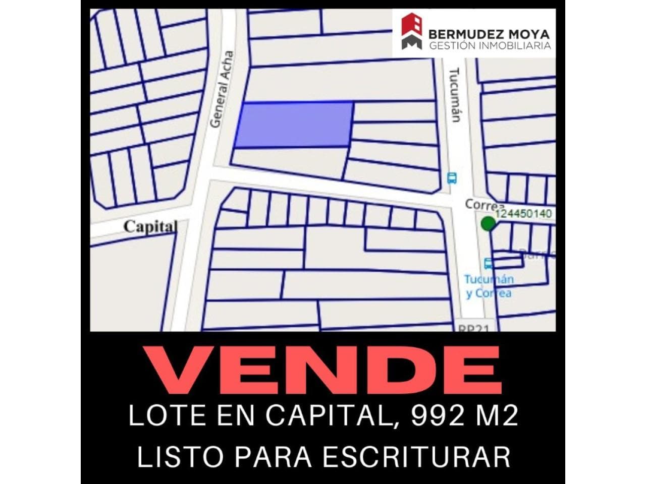 Venta. Lote En Capital 992 M2, Listo Para Escriturar, A 400 Metros De Circunvalacion