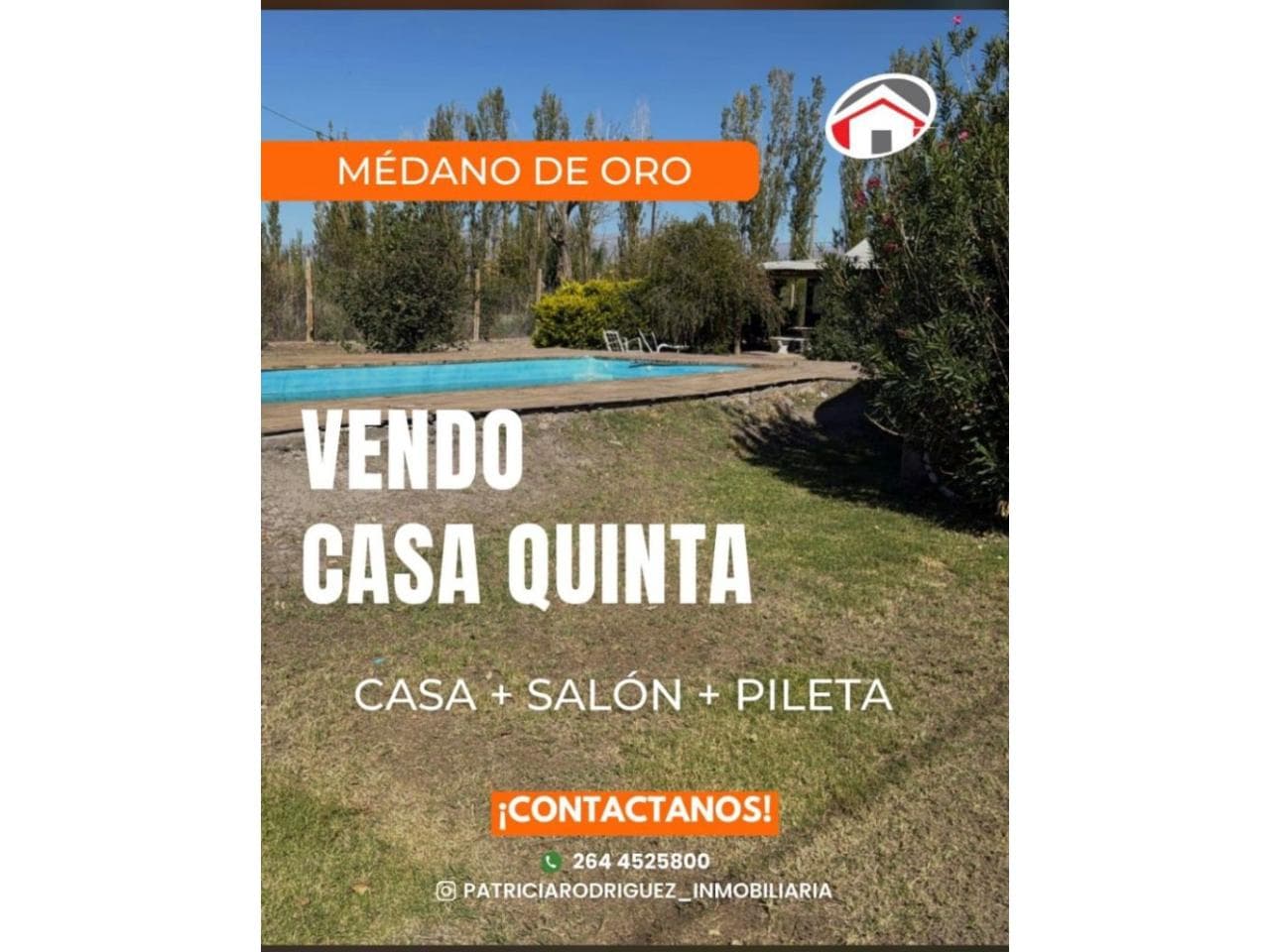 Inmoviliaria Venta Casa Quinta En Medano De Oro Con Pileta Y Salon Inmediacion Predio Gaucho J Dolores. Rawson